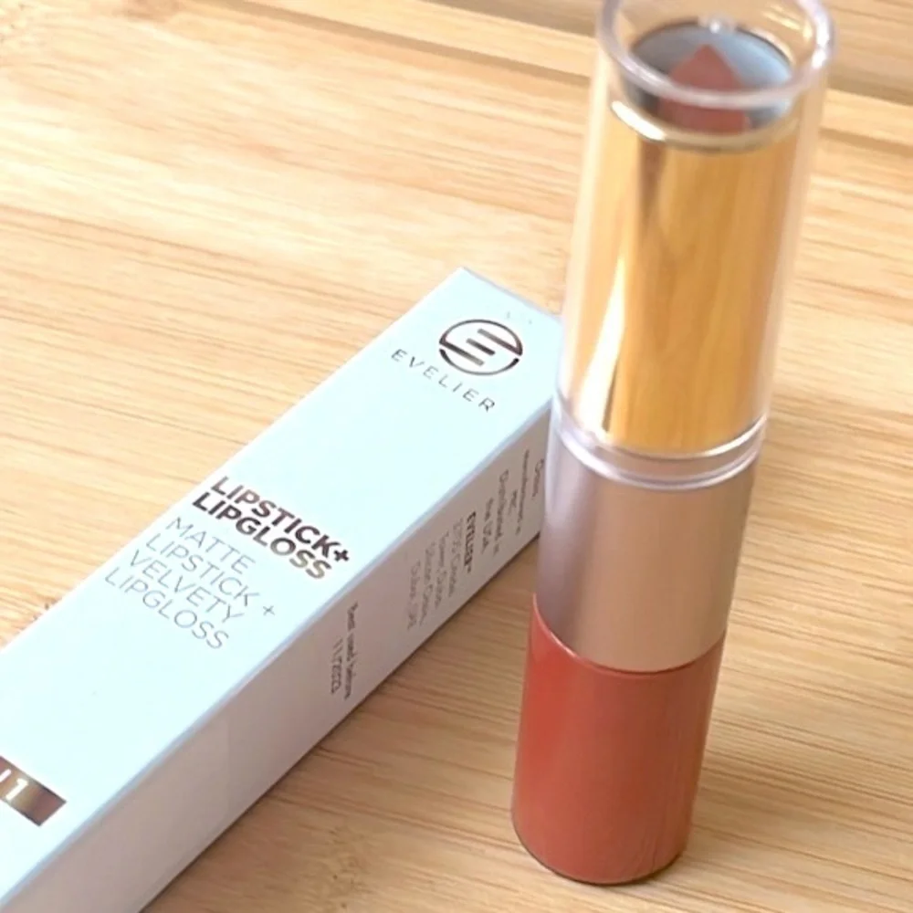 Brand New Evelier Set of 2 Lipstick Lip Gloss Pigmented Hydrating Coverage Shine